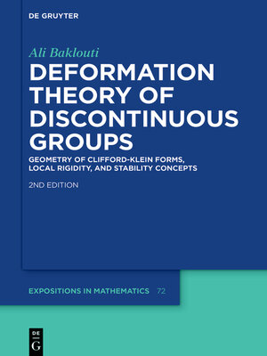 cover image of Deformation Theory of Discontinuous Groups